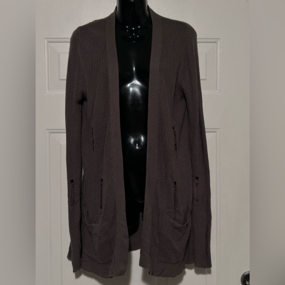 Buckle Day Trip BKE Distressed Gray Sweater Cardigan Womens Size Small - Picture 5 of 9